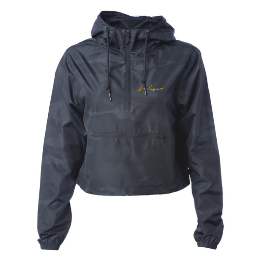 WAGE SIGNATURE FORK™ | Crop Anorak | Black Camo